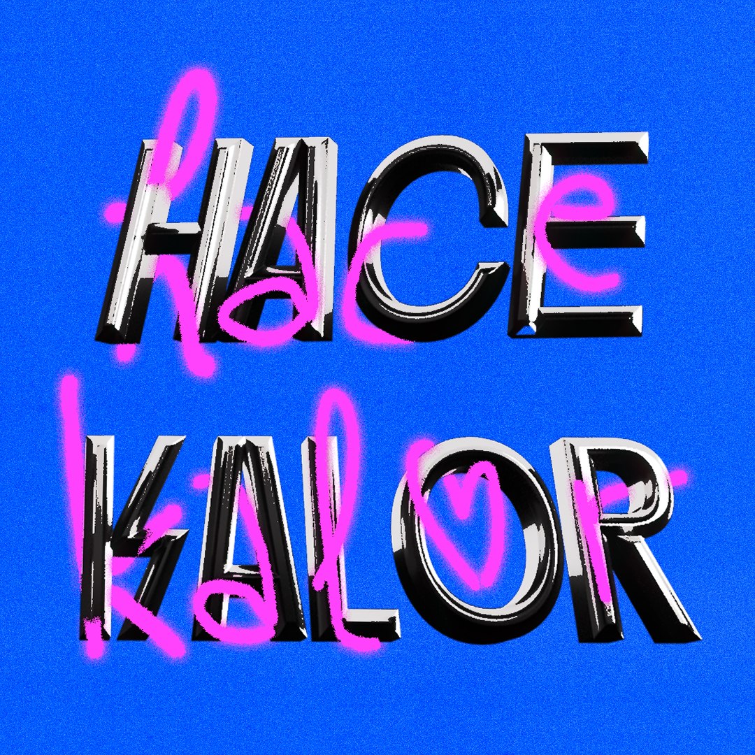 Playlist Hace Kalor, variante 1, bleu et rose