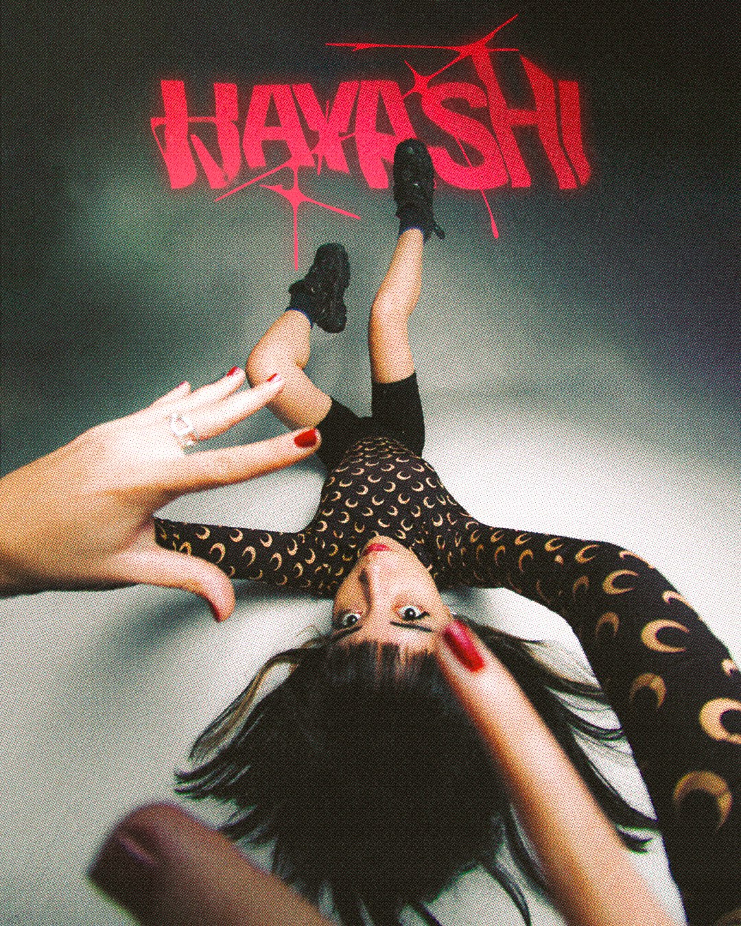 Hayashi &mdash; identit&eacute; visuelle, affiche et danseuse en contorsion