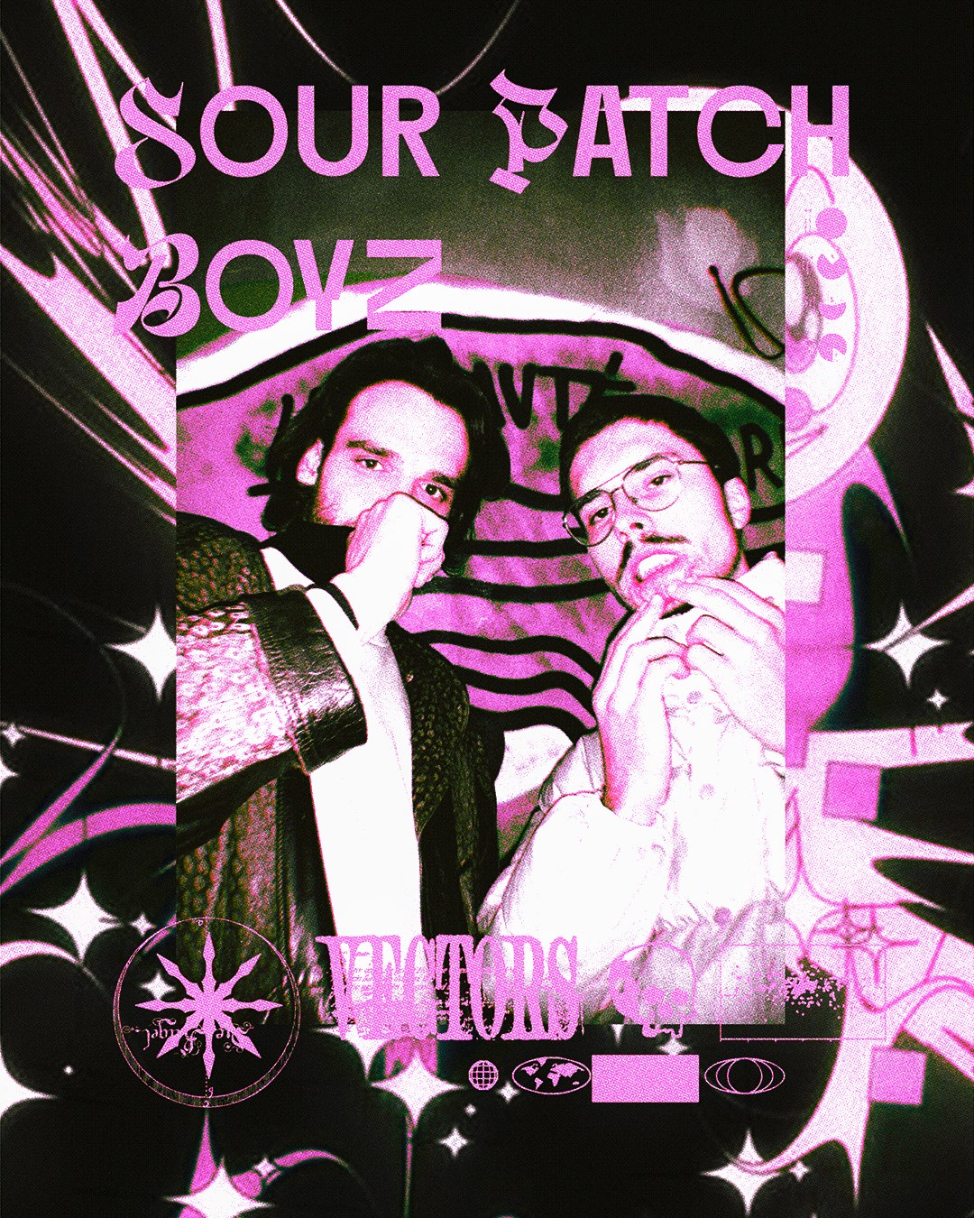 Affiche Sour Patch Boyz, portrait duo rose et noir